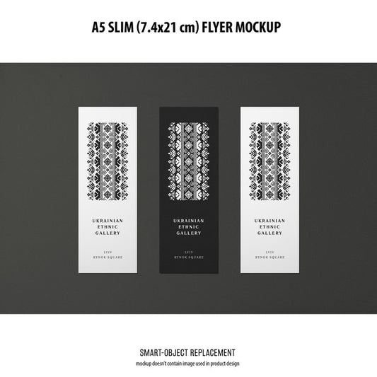 Free A5 Slim Flyer Mockup Psd