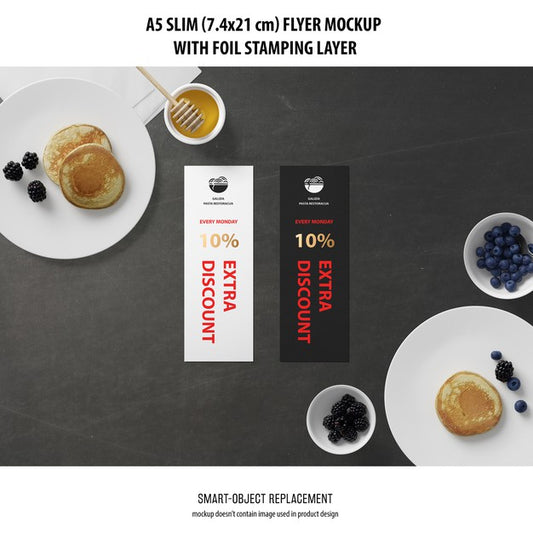 Free A5 Slim Flyer Mockup Psd