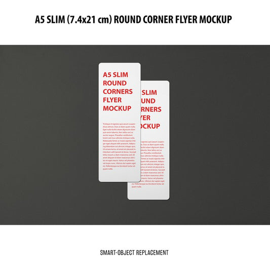 Free A5 Slim Flyer Mockup Psd