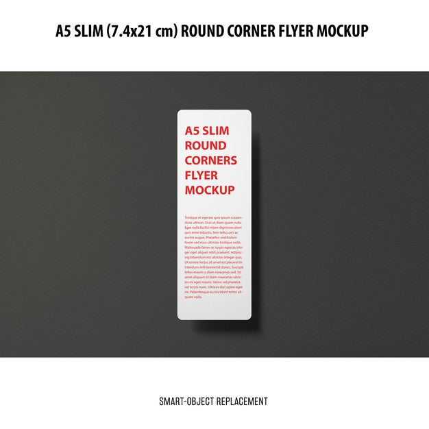 Free A5 Slim Flyer Mockup Psd