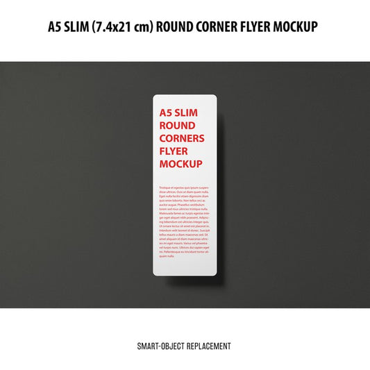 Free A5 Slim Flyer Mockup Psd