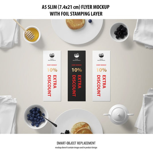 Free A5 Slim Flyer Mockup Psd
