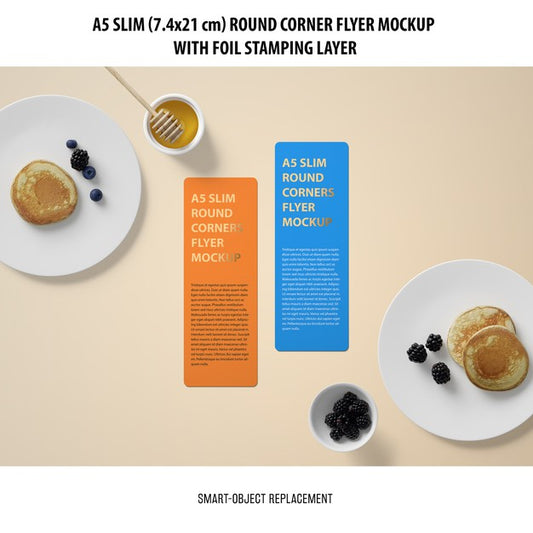 Free A5 Slim Flyer Mockup Psd