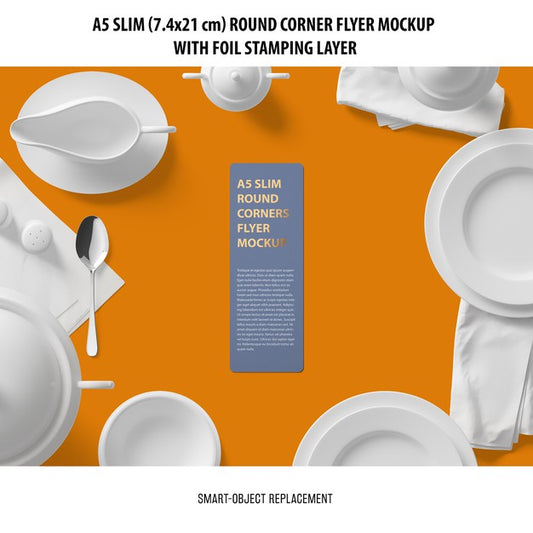 Free A5 Slim Flyer Mockup Psd
