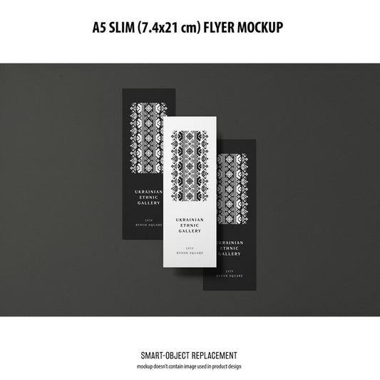 Free A5 Slim Flyer Mockup Psd
