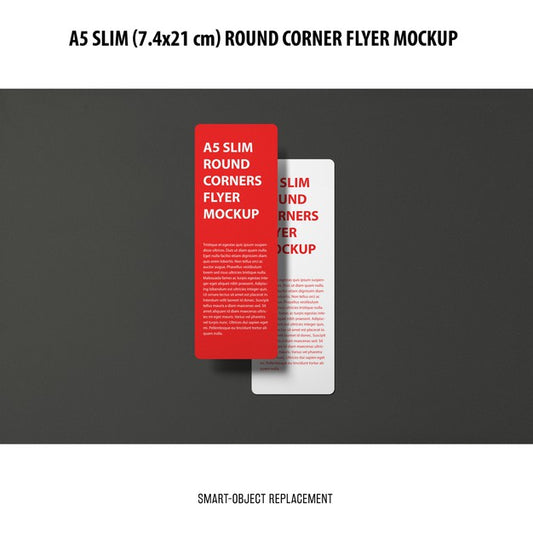 Free A5 Slim Flyer Mockup Psd