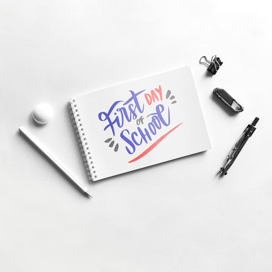 Free Above View Arrangement With Back To School Products Psd