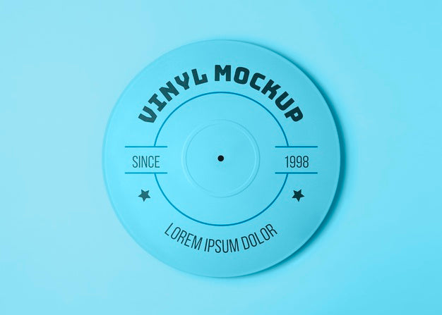 Free Above View Blue Vinyl Mockup Psd