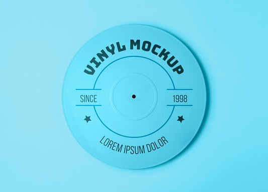 Free Above View Blue Vinyl Mockup Psd