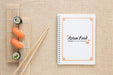 Free Above View Sushi With Chopsticks Psd