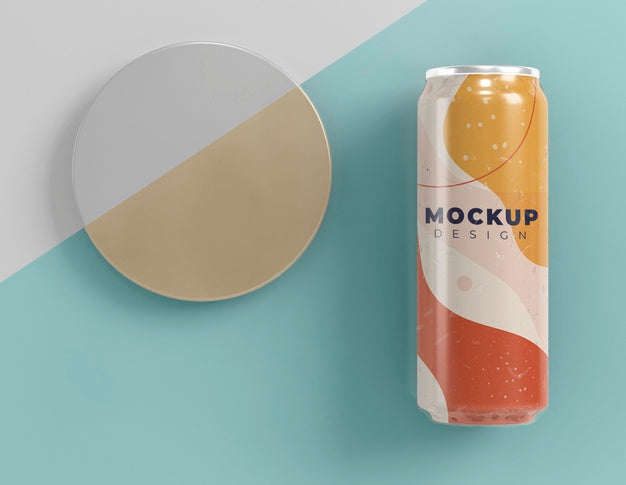 Free Abstract Can Packaging Concept Mock-Up Psd
