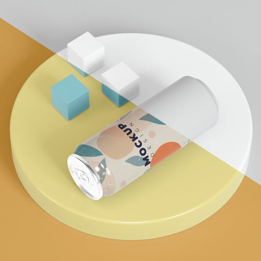 Free Abstract Can Packaging Mock-Up Psd
