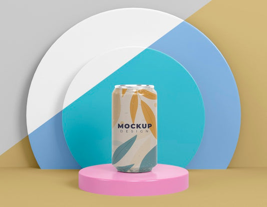 Free Abstract Can Packaging Mock-Up Psd