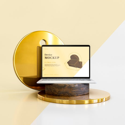 Free Abstract Stone And Laptop Psd