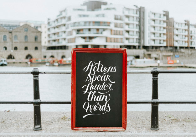 Free Actions Speak Louder Than Words Board Mockup Psd