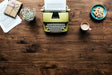 Free Aerial View Of Retro Typewriter Workspace Concept And Copy Space