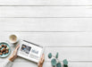 Free Aerial View Of Woman Using A Digital Tablet With Design Space Startup Concept Psd