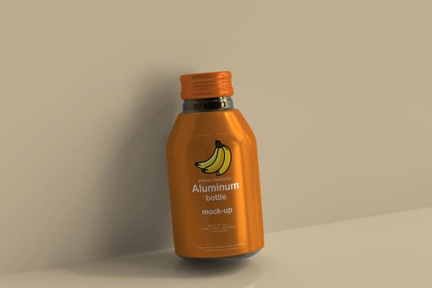Free Aluminum Beverage Bottle Mockup Psd