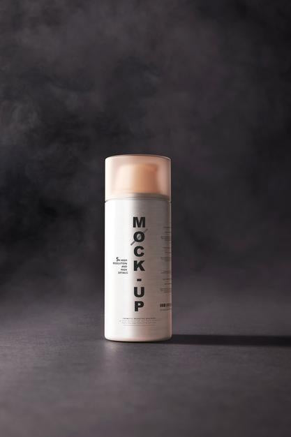 Free Aluminum Body Cosmetic Pump Bottle Mockup Psd