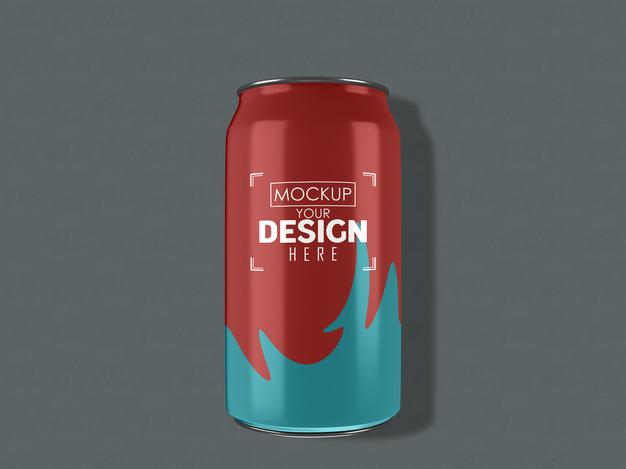Free Aluminum, Metal Can Package Mockup For Branding And Identity. Psd