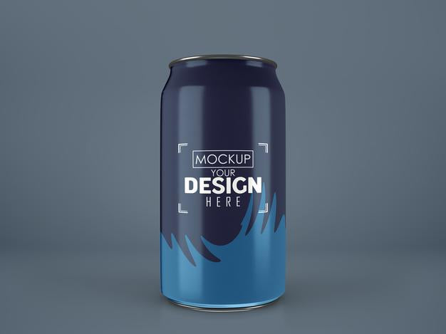 Free Aluminum, Metal Can Package Mockup For Branding And Identity. Psd
