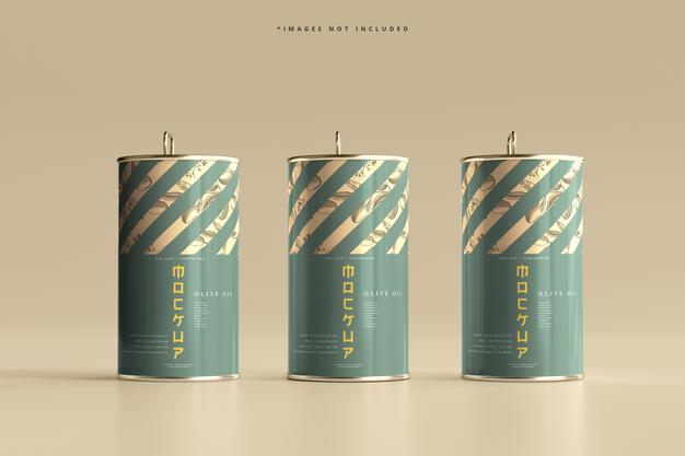 Free Aluminum Oil Can Mockup Psd