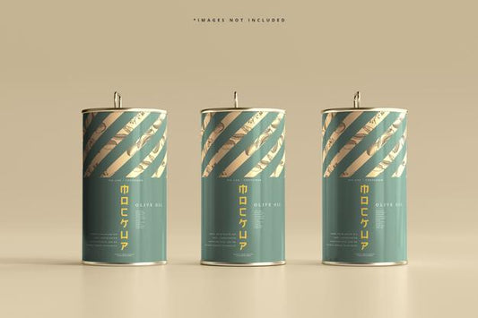 Free Aluminum Oil Can Mockup Psd