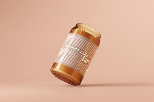 Free Amber Glass Candle Mockup Psd