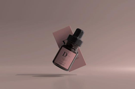 Free Amber Glass Dropper Bottle With Box Mockup Psd