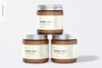 Free Amber Jars With Metallic Cap Mockup, Front View Psd