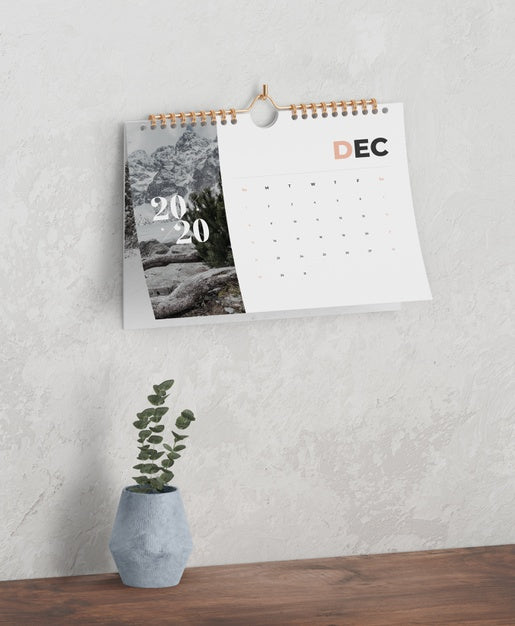 Free Annual Calendar In Spiral Book Link Psd