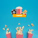 Free Arrangement Of Cinema Popcorn Paper Bags Psd