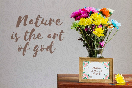 Free Arrangement Of Colorful Flowers Concept Psd