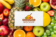 Free Arrangement Of Delicious Vegetables And Fruits With Mock-Up Card Psd