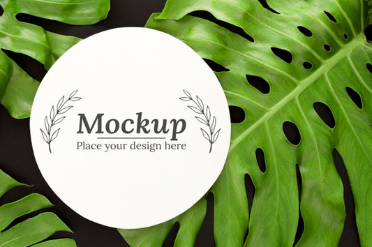 Free Arrangement Of Green Leaves With Mock-Up Psd