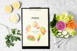 Free Arrangement Of Snacks With Clipboard Mock-Up Psd