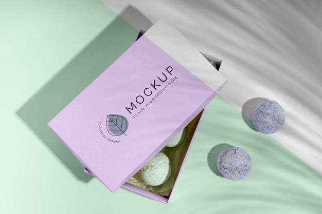 Free Arrangement With Bath Bombs Flat Lay Psd