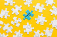 Free Arrangement With One Blue Puzzle Piece Psd