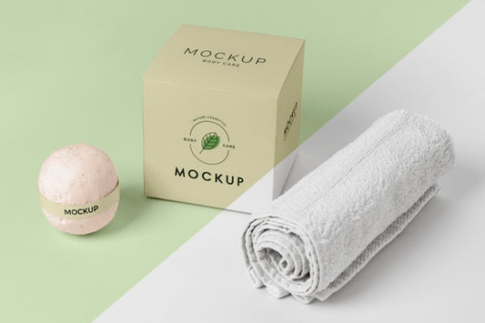 Free Arrangement With Towel, Bath Bomb And Box Psd
