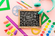 Free Art Concept With Slate And Rulers Psd