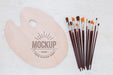 Free Art Studio Mock-Up Paint Accessories Psd