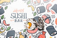 Free Artistic Draw For Sushi Bar Mock-Up Psd