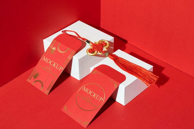Free Assortment Of Chinese New Year Mock-Up Elements Psd