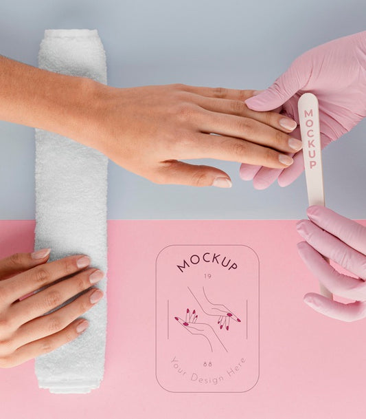 Free Assortment Of Nail Care Products With Mock-Up Psd