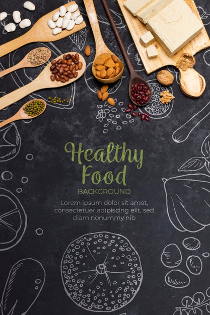 Free Assortment Of Nuts And Seeds On Wooden Spoons Psd