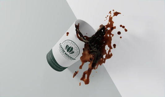 Free Assortment Of Paper Coffee Cup With Coffee Splash Psd