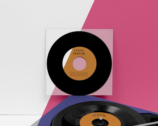 Free Assortment Of Vinyl Records Mock-Up Psd