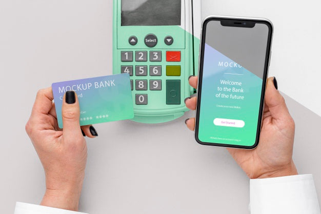 Free Assortment With Smartphone Payment App Mock-Up Psd