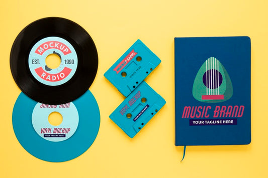 Free Assortment With Vinyl Records Mock-Up Psd