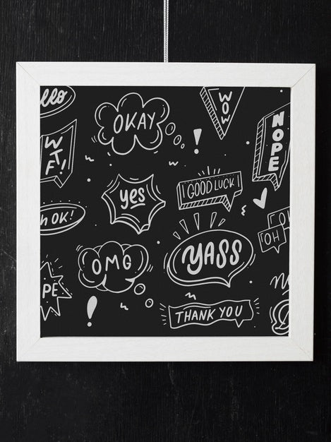 Free Assortment With White Frame Mock-Up Psd